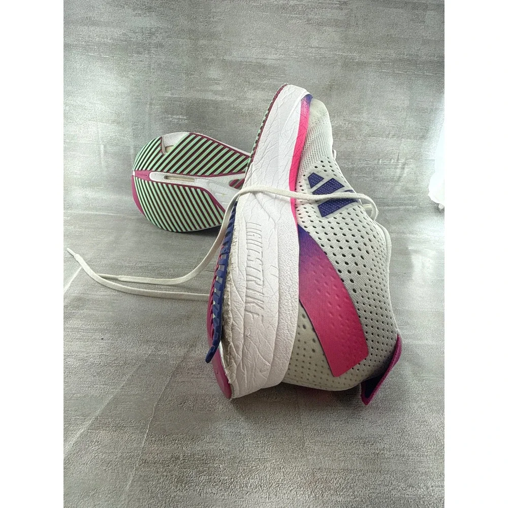 Adidas Adizero SL Men Running Shoes White Blue Pink GV9095 Size 10